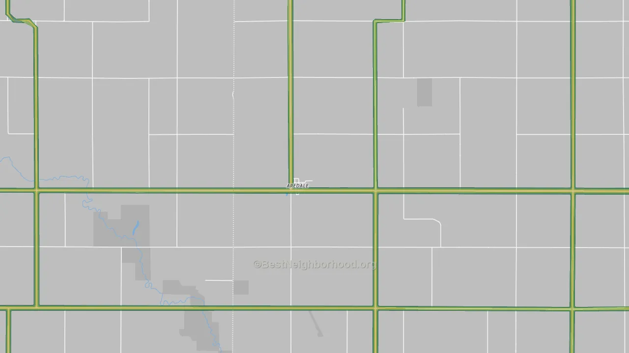 Aredale, IA Map of Noise Levels in Aredale
