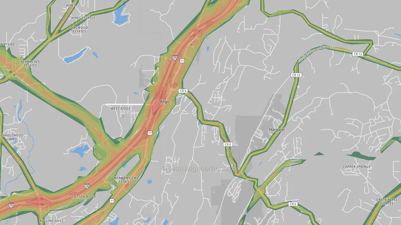 Argo, AL Map of Noise Levels in Argo