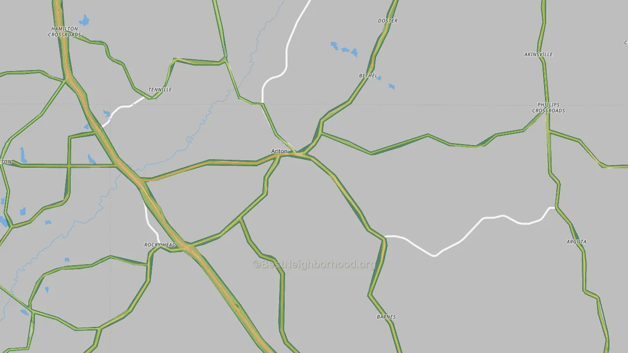 Ariton, AL Map of Noise Levels in Ariton
