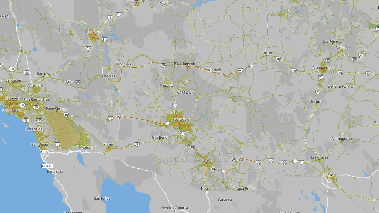 Arizona Map of Noise Levels in Arizona