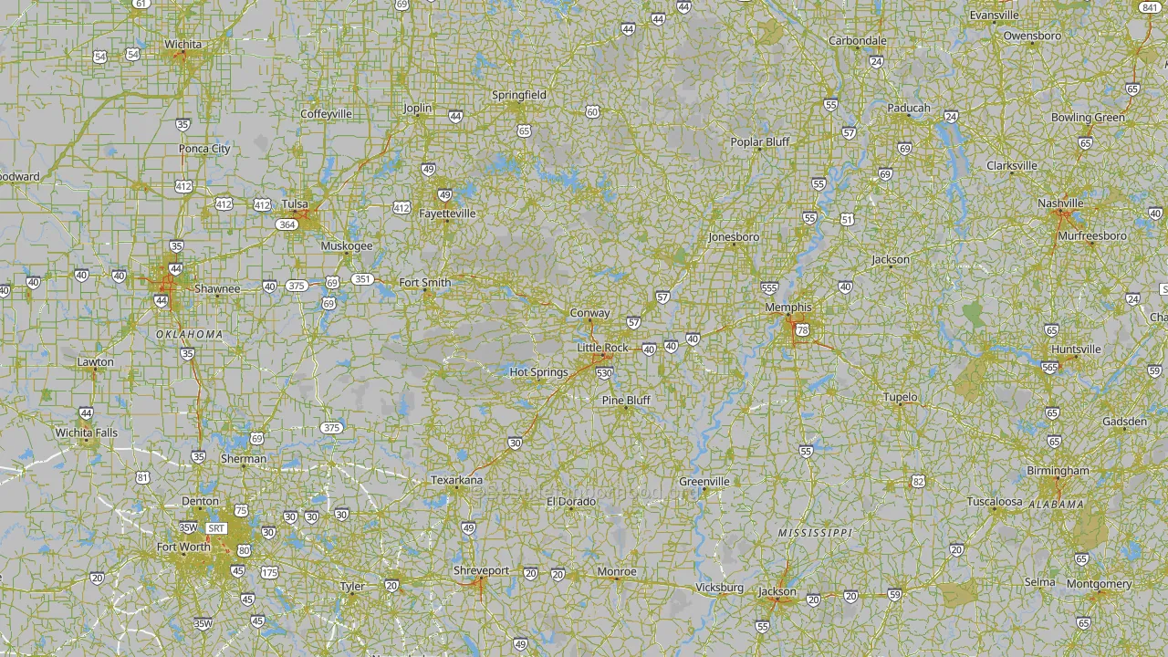 Arkansas Map of Noise Levels in Arkansas