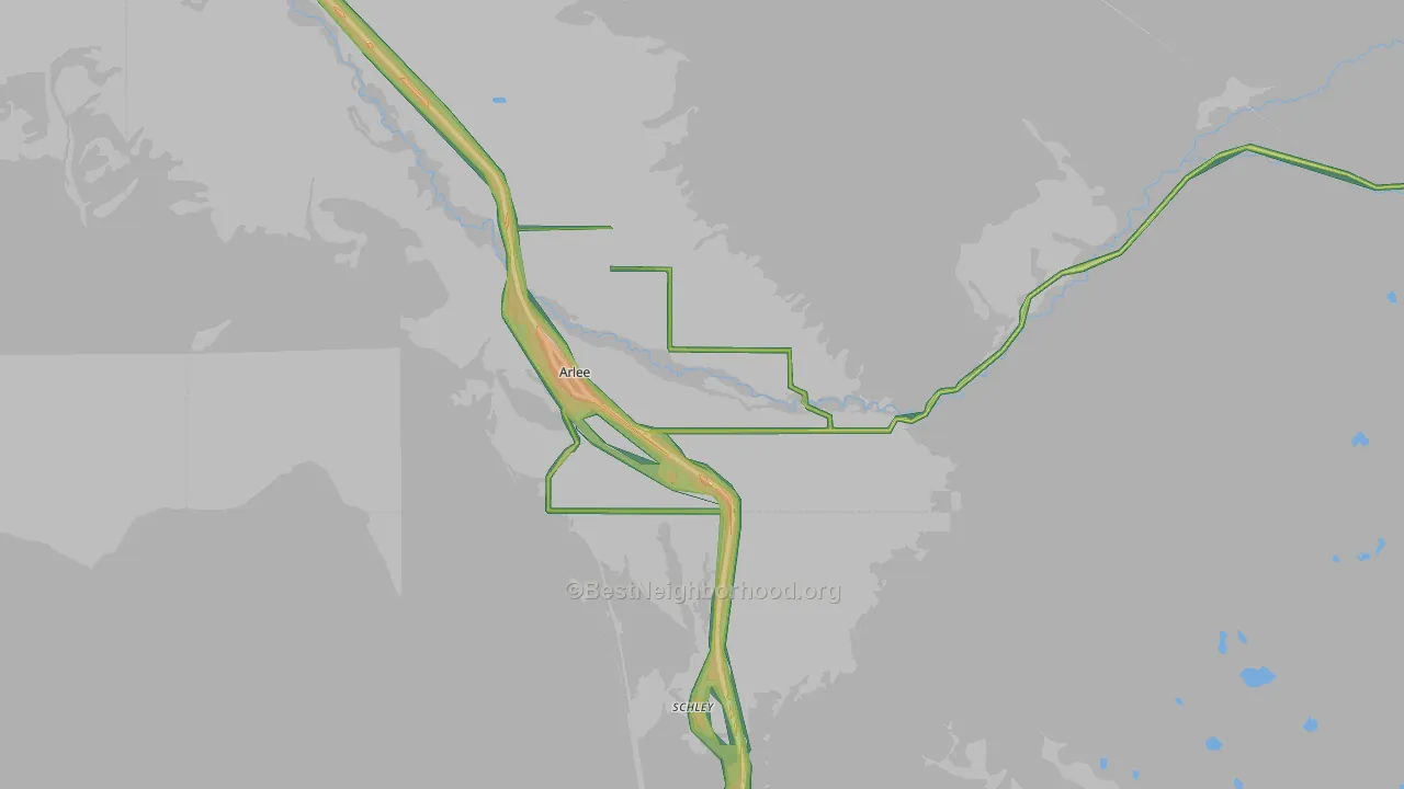 Arlee, MT Map of Noise Levels in Arlee
