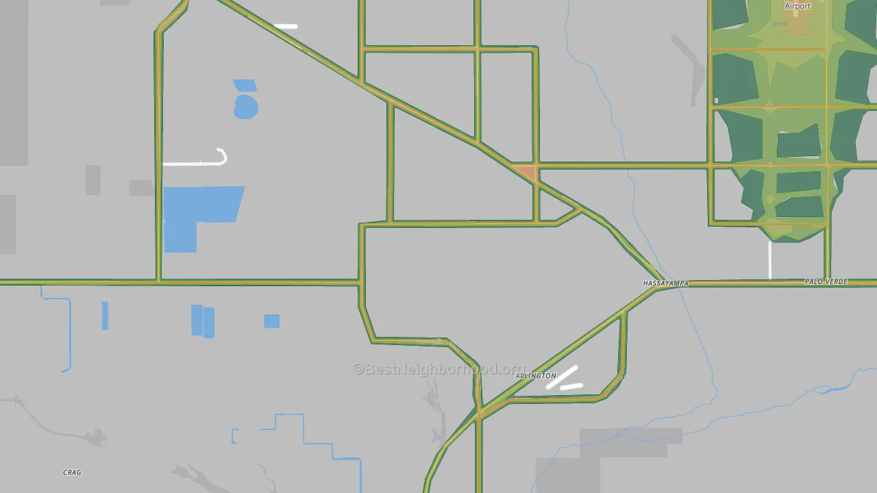 Arlington, AZ Map of Noise Levels in Arlington