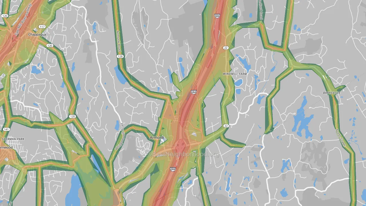 Armonk, NY Map of Noise Levels in Armonk