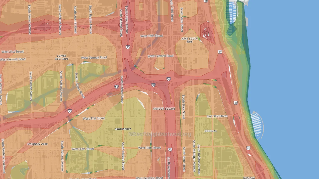 Armour Square, Chicago, IL Map of Noise Levels in Armour Square