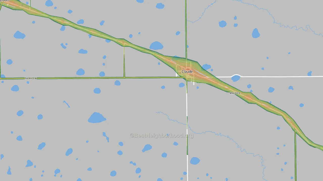 Armstrong County, TX Map of Noise Levels in Armstrong County