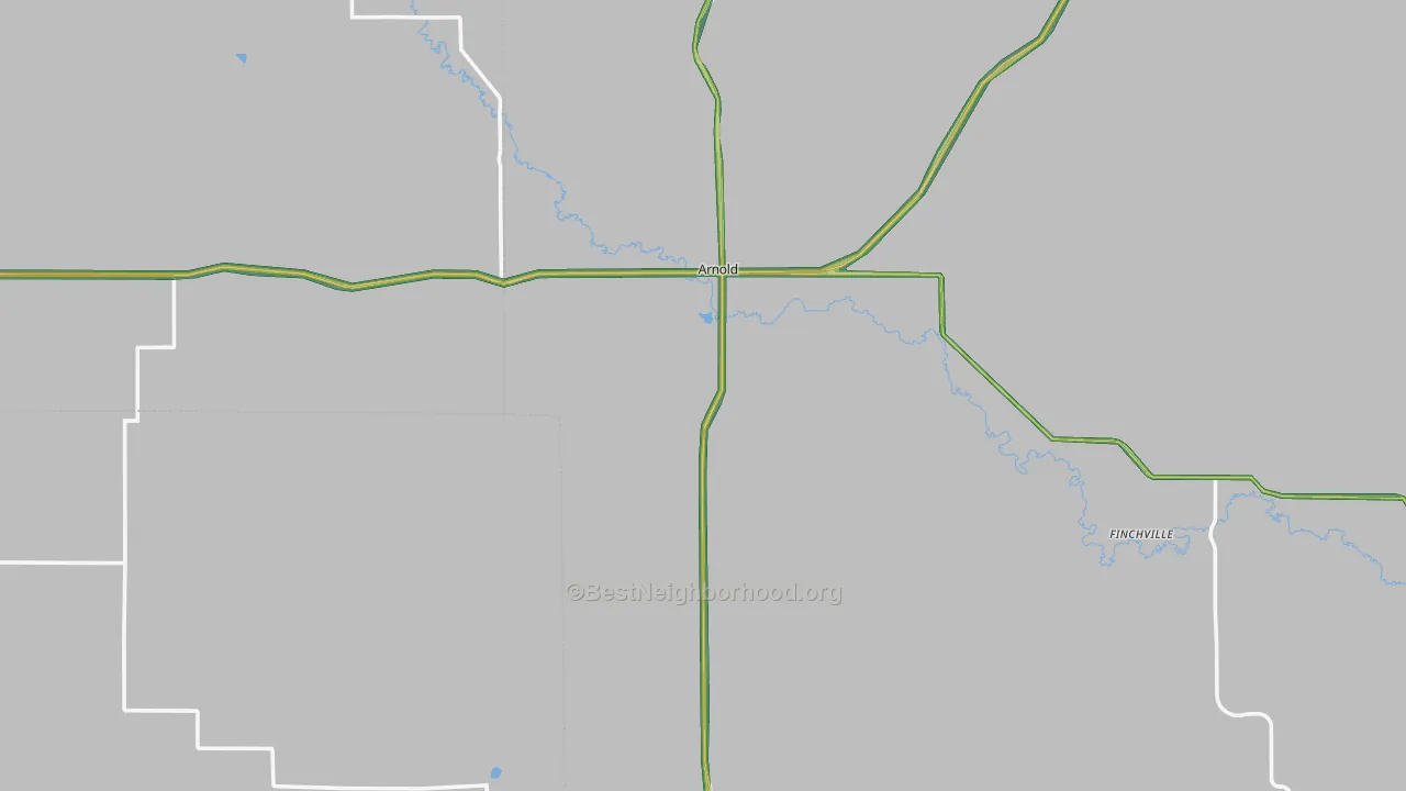 Arnold, NE Map of Noise Levels in Arnold