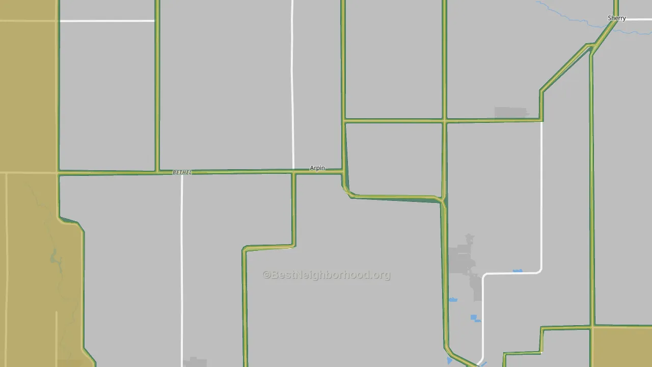 Arpin, WI Map of Noise Levels in Arpin