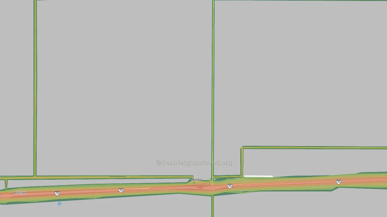 Arriba, CO Map of Noise Levels in Arriba
