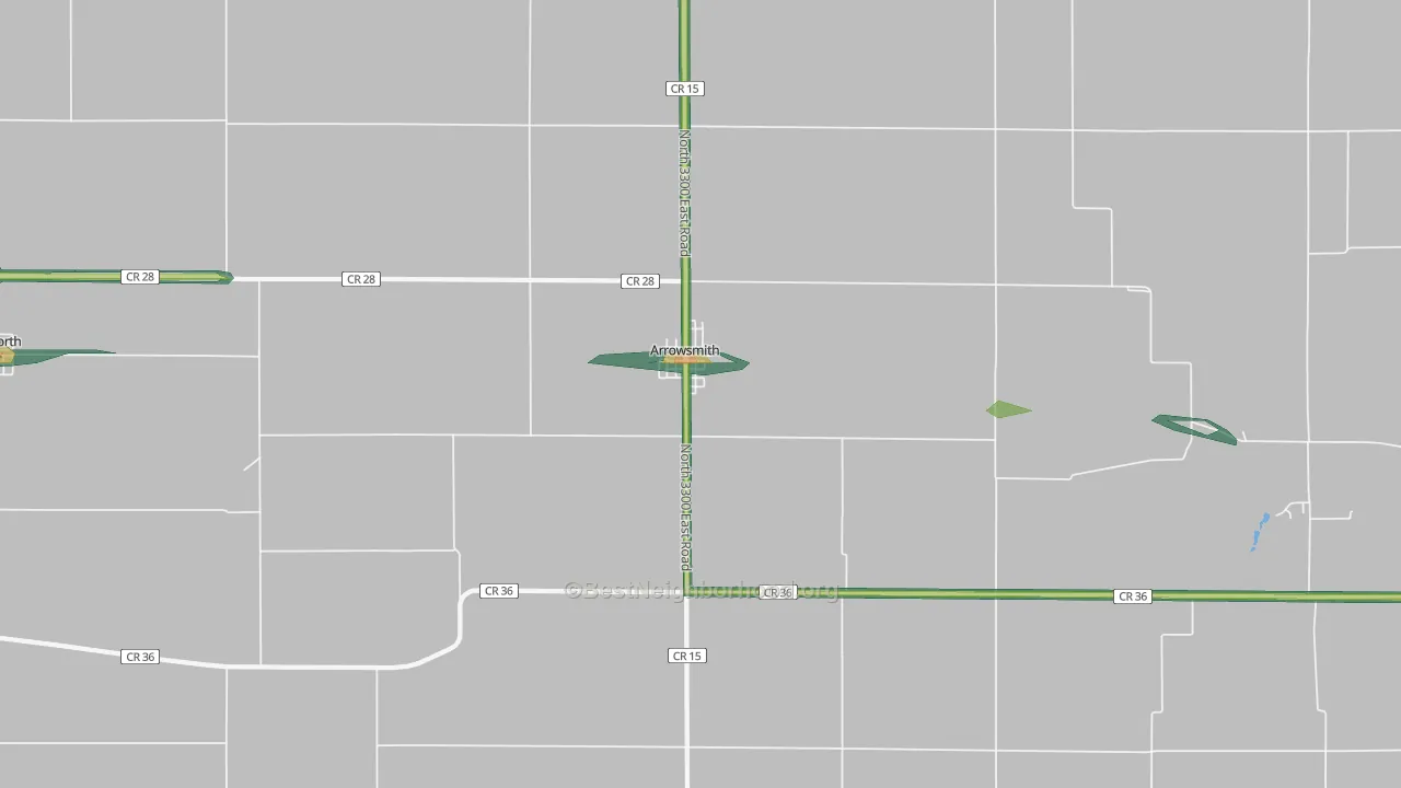 Arrowsmith, IL Map of Noise Levels in Arrowsmith
