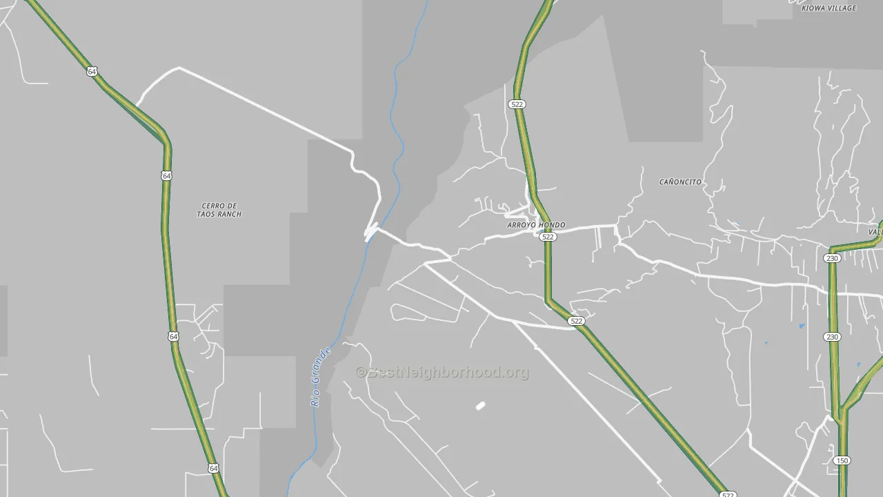 Arroyo Hondo, NM Map of Noise Levels in Arroyo Hondo