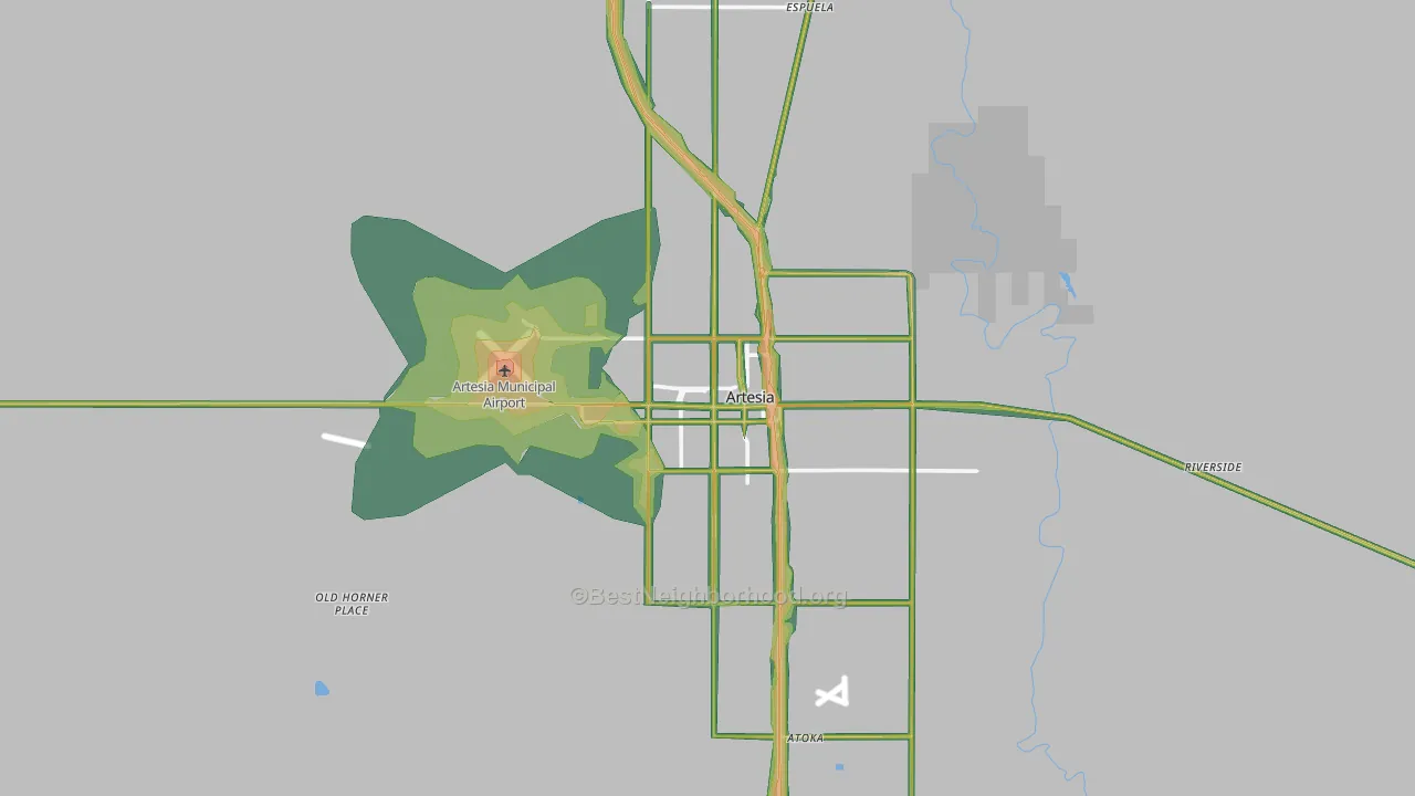 Artesia, NM Map of Noise Levels in Artesia