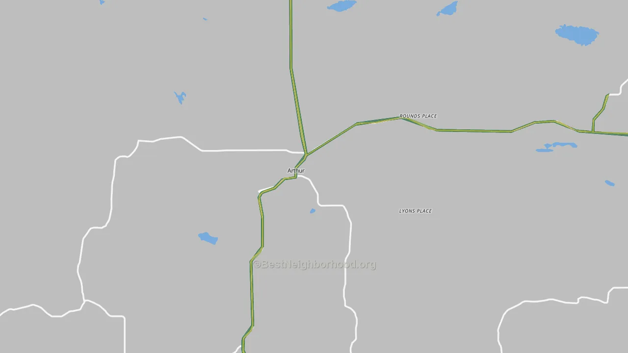 Arthur County, NE Map of Noise Levels in Arthur County