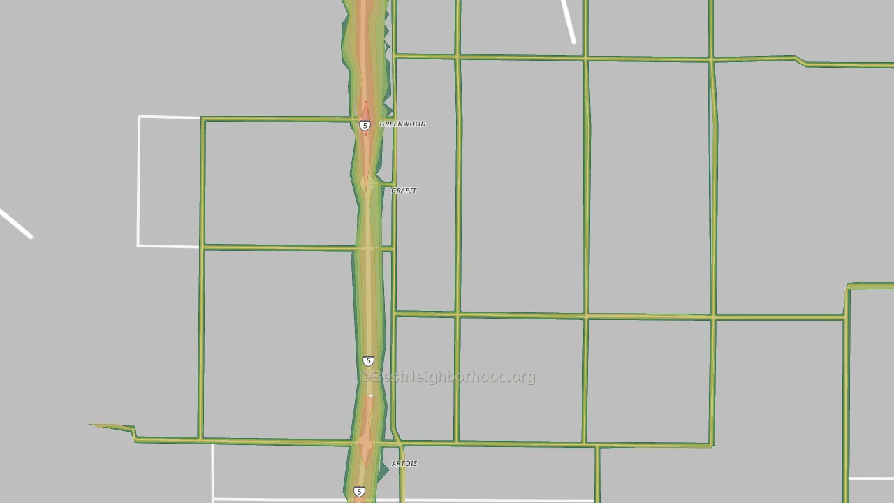 Artois, CA Map of Noise Levels in Artois