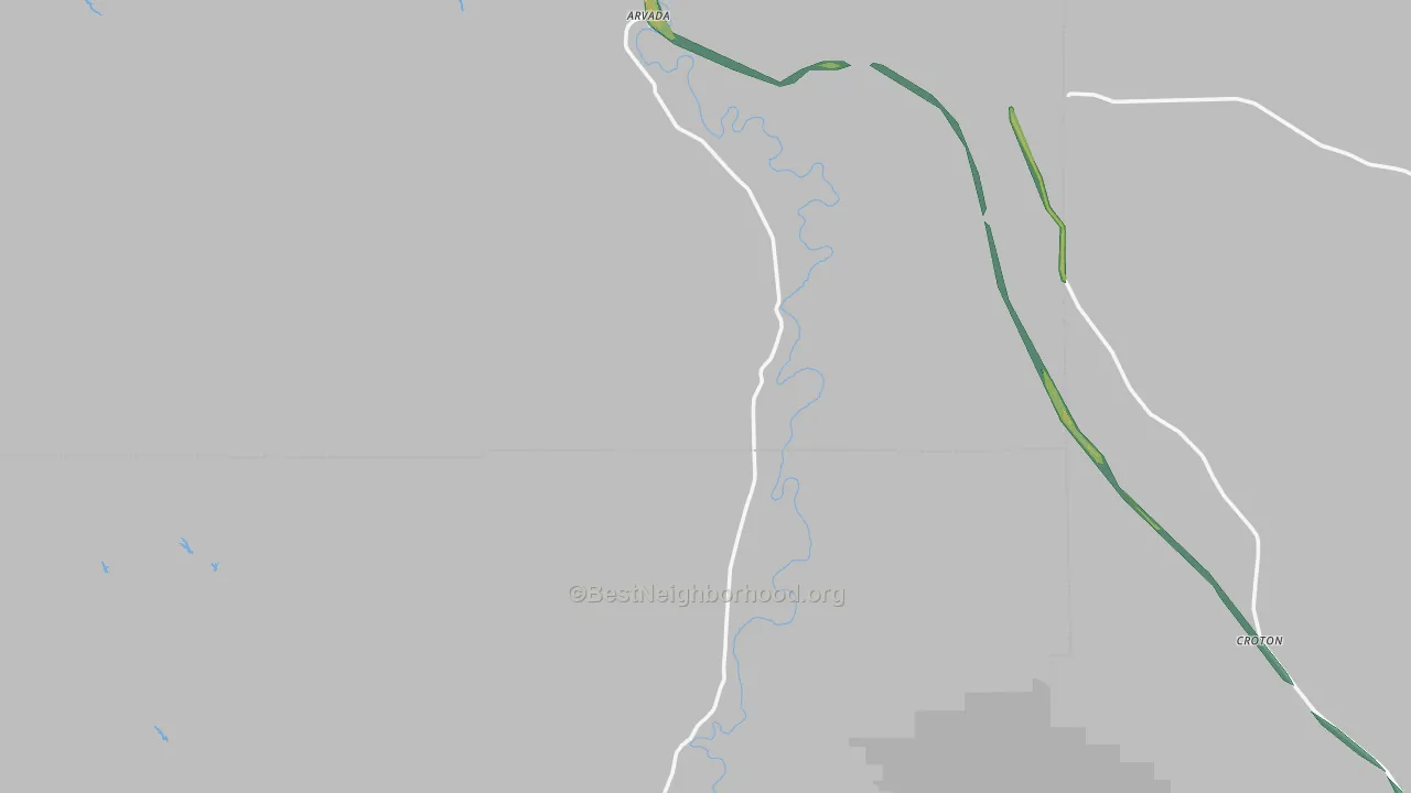 Arvada, WY Map of Noise Levels in Arvada