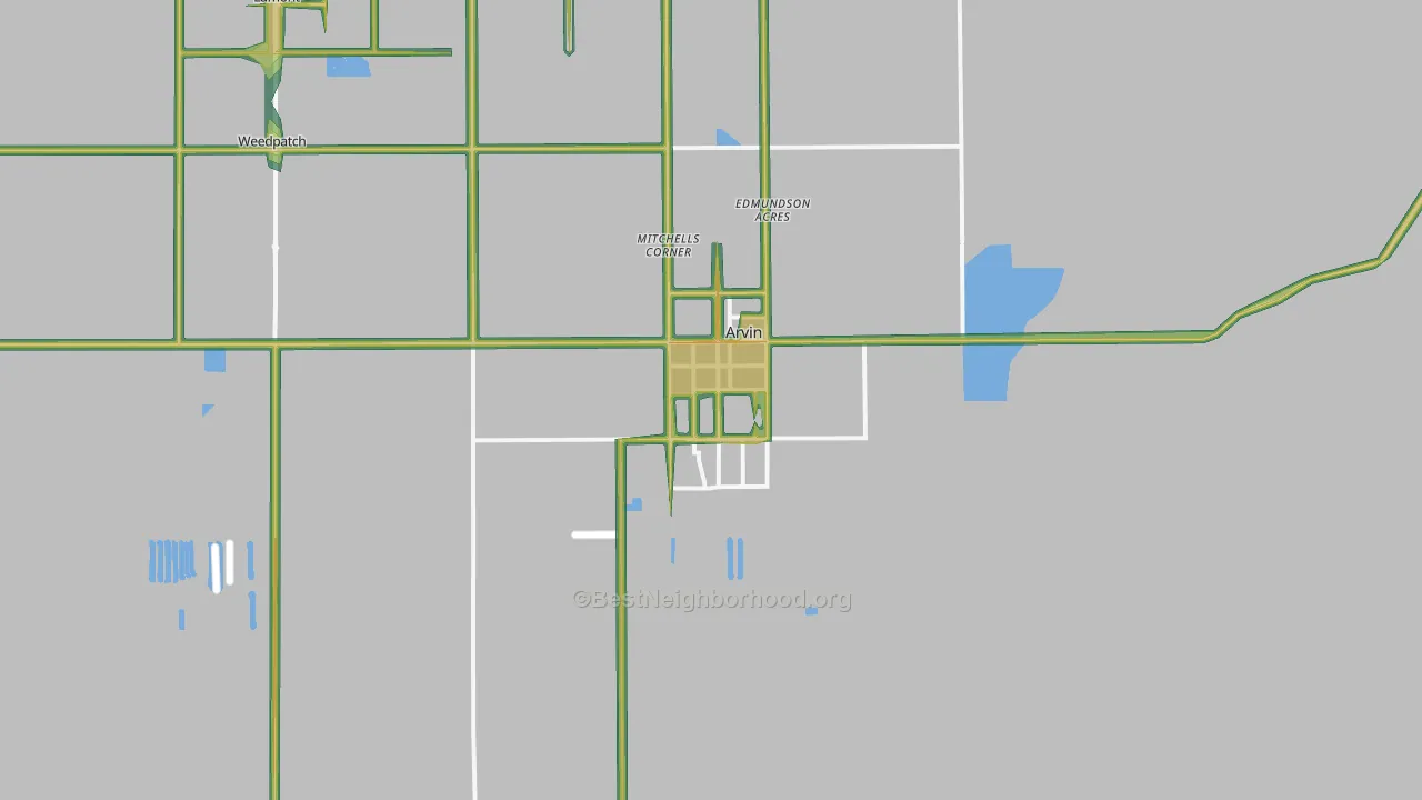 Arvin, CA Map of Noise Levels in Arvin