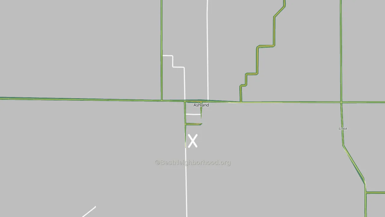Ashland, KS Map of Noise Levels in Ashland