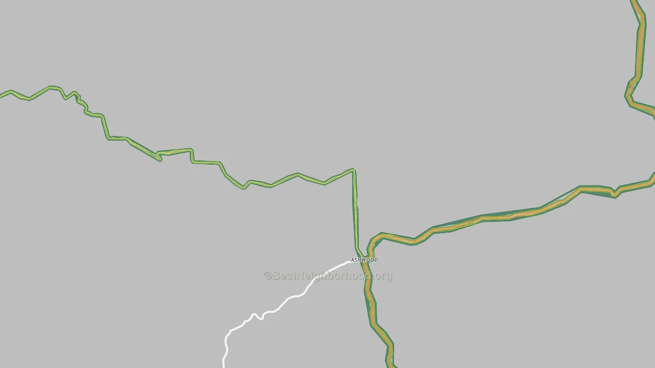 Ashwood, OR Map of Noise Levels in Ashwood