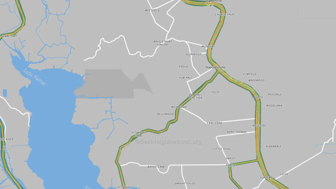Assumption Parish, LA Map of Noise Levels in Assumption Parish