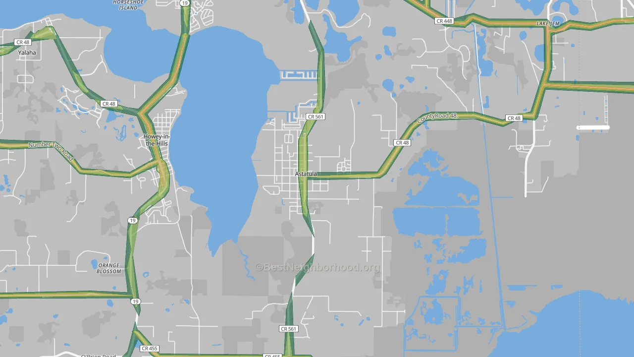 Astatula, FL Map of Noise Levels in Astatula