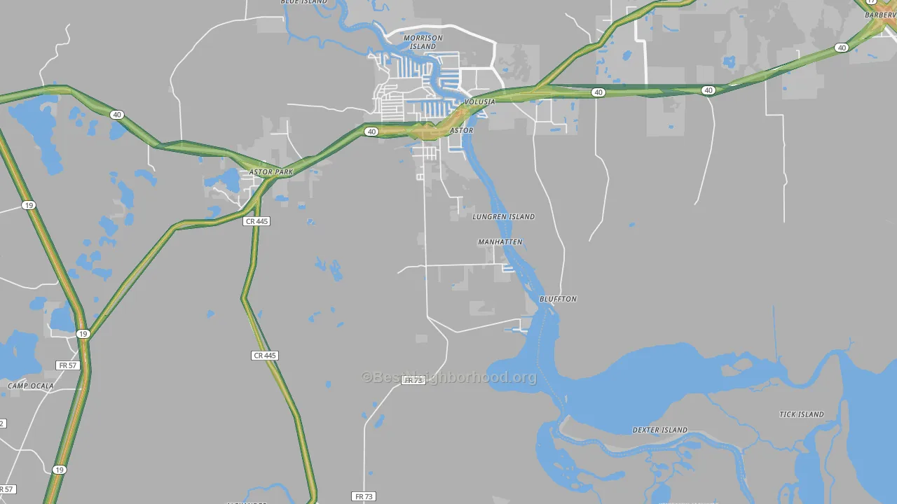 Astor Park, FL Map of Noise Levels in Astor Park