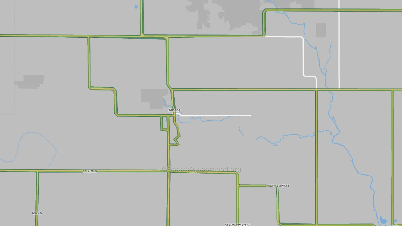 Athens, WI Map of Noise Levels in Athens