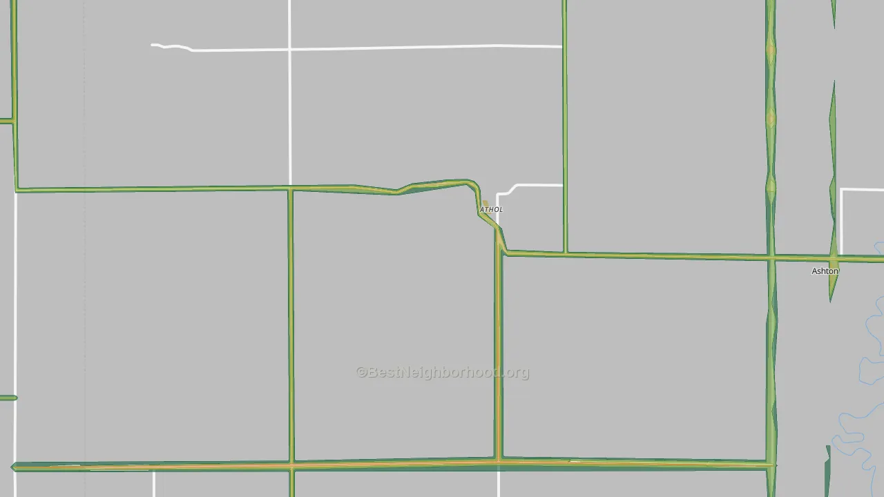 Athol, SD Map of Noise Levels in Athol