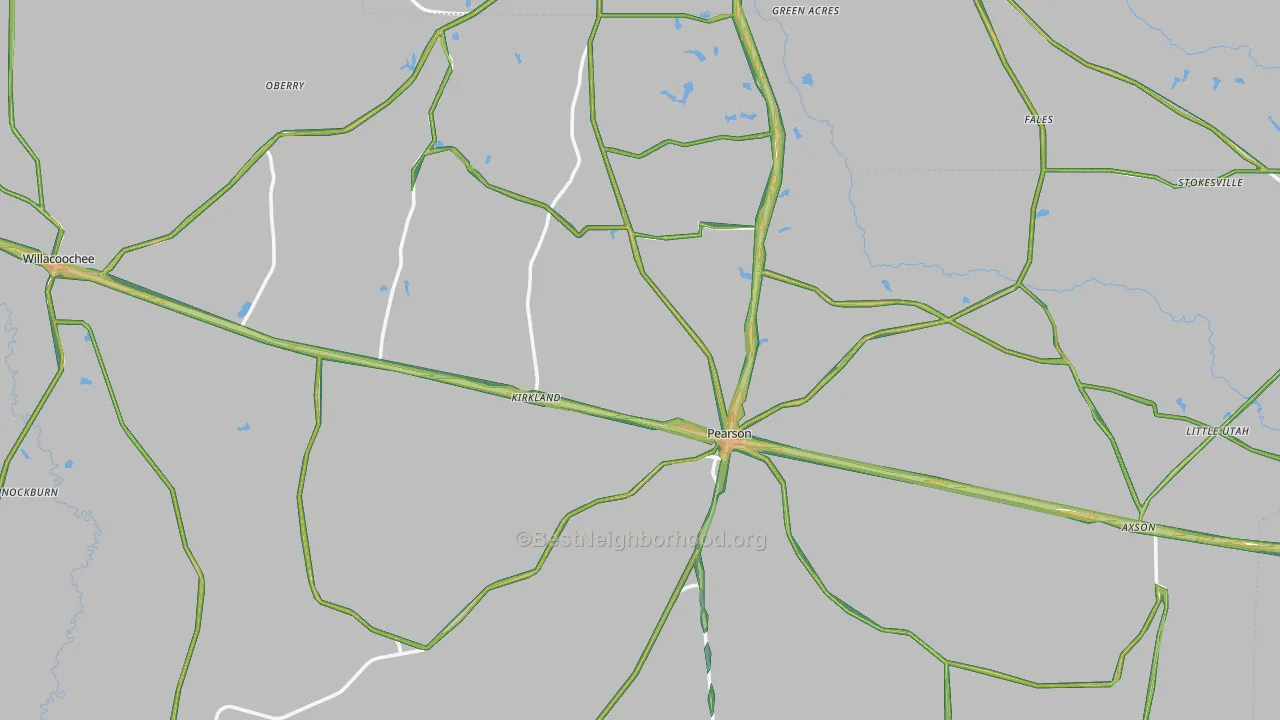 Atkinson County, GA Map of Noise Levels in Atkinson County