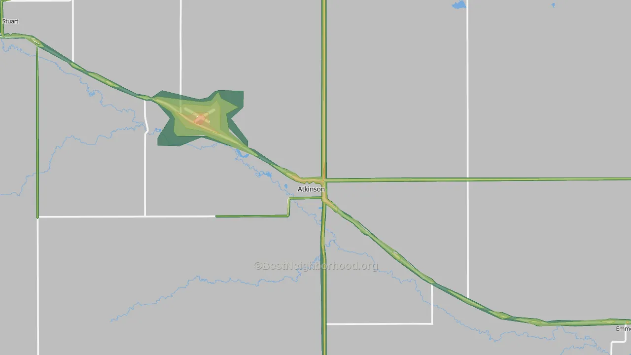 Atkinson, NE Map of Noise Levels in Atkinson