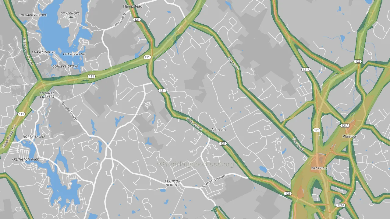 Atkinson, NH Map of Noise Levels in Atkinson