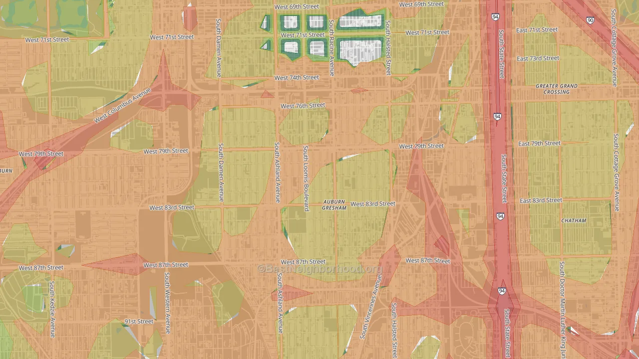Auburn Gresham, Chicago, IL Map of Noise Levels in Auburn Gresham