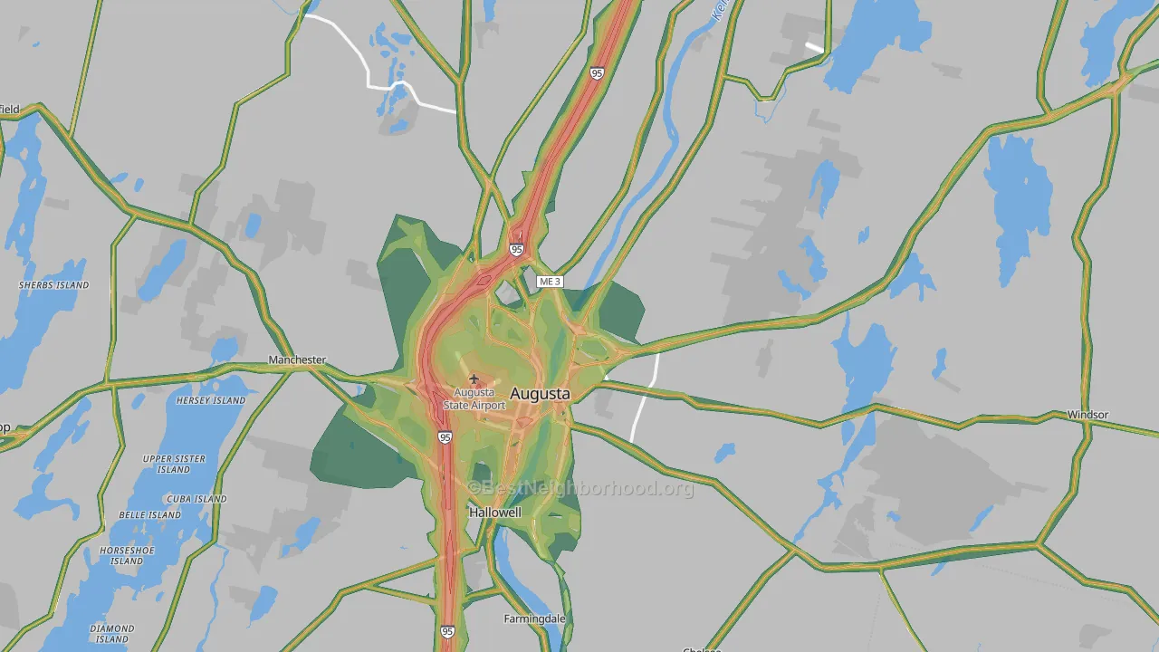 Augusta, ME Map of Noise Levels in Augusta