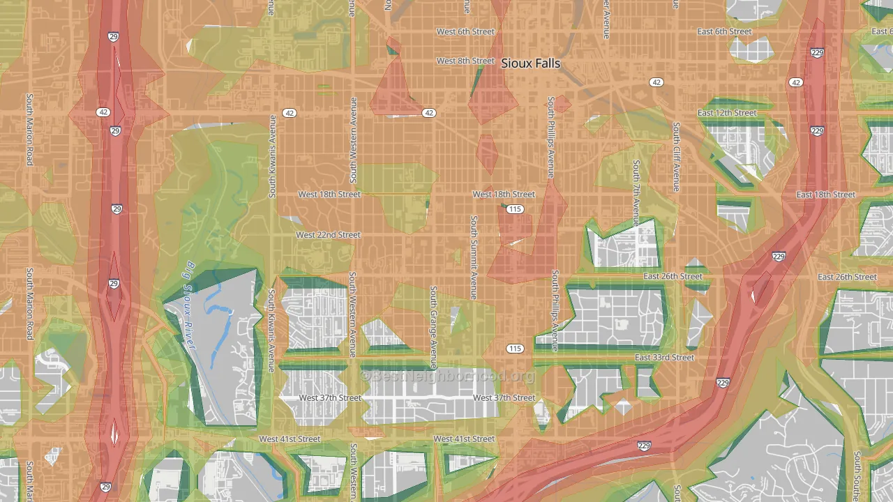 Augustana, Sioux Falls, SD Map of Noise Levels in Augustana