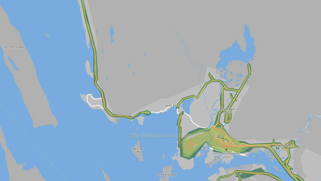 Auke Bay, AK Map of Noise Levels in Auke Bay