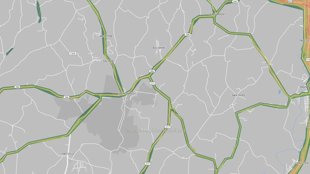 Aultman, PA Map of Noise Levels in Aultman