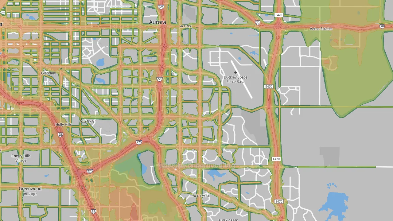 Aurora, CO Map of Noise Levels in Aurora