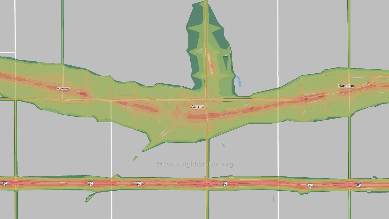 Aurora, NE Map of Noise Levels in Aurora