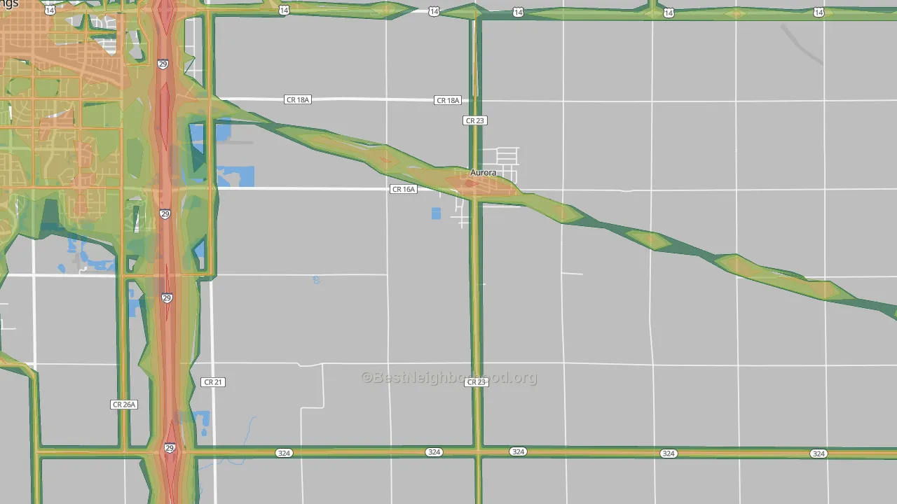 Aurora, SD Map of Noise Levels in Aurora