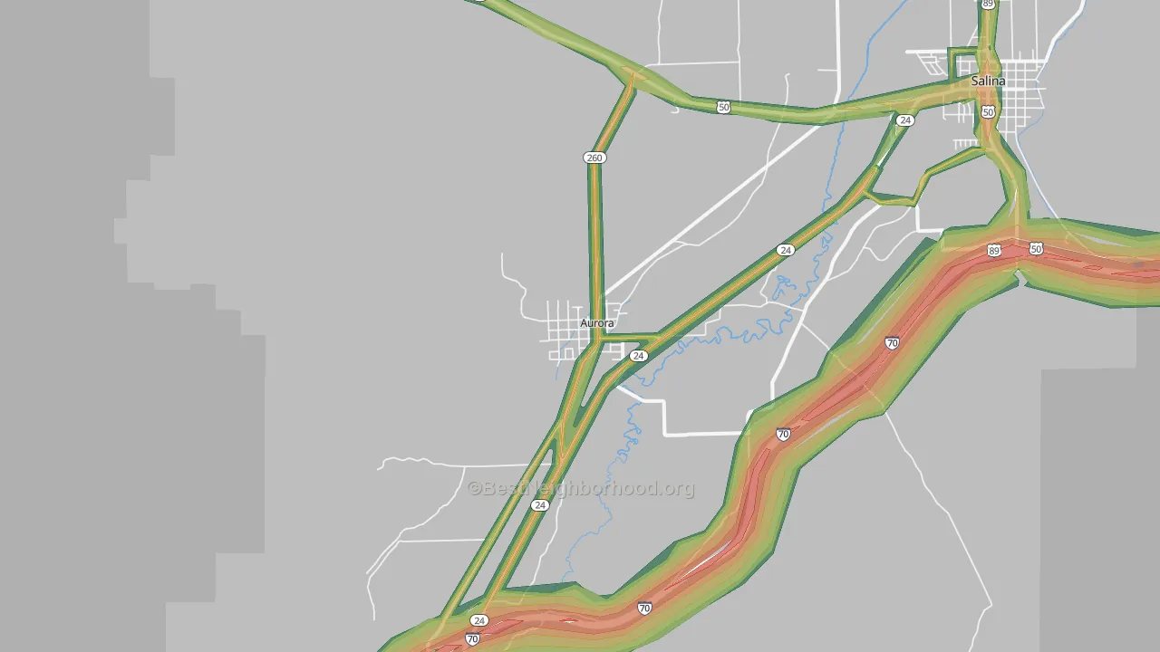 Aurora, UT Map of Noise Levels in Aurora