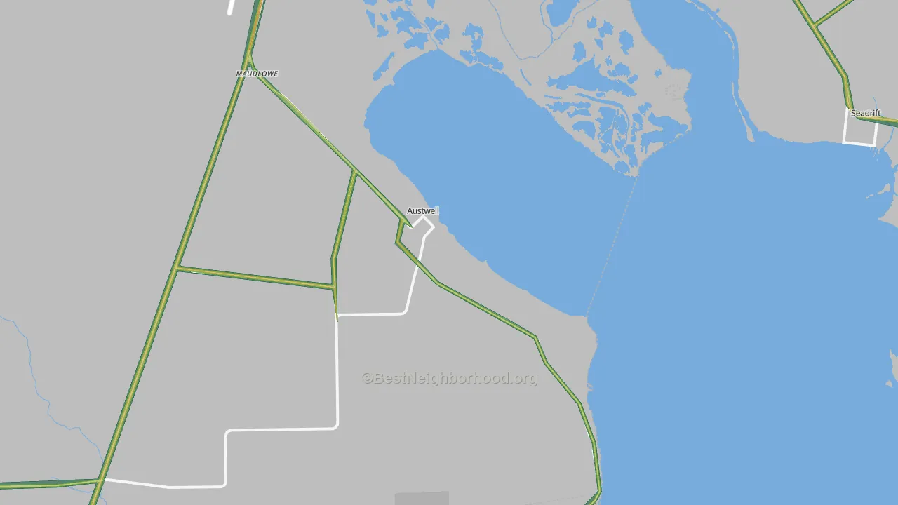 Austwell, TX Map of Noise Levels in Austwell