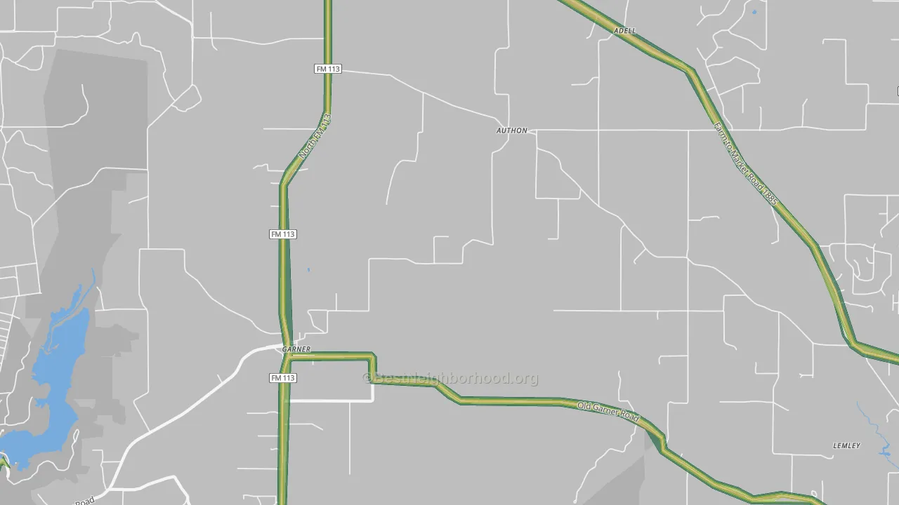 Authon, TX Map of Noise Levels in Authon