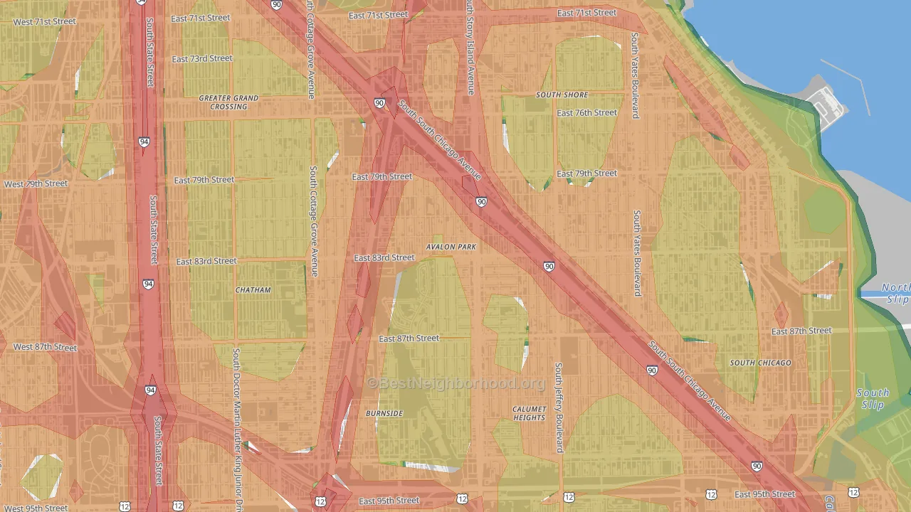 Avalon Park, Chicago, IL Map of Noise Levels in Avalon Park