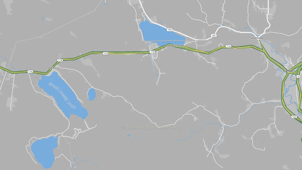 Averill, VT Map of Noise Levels in Averill