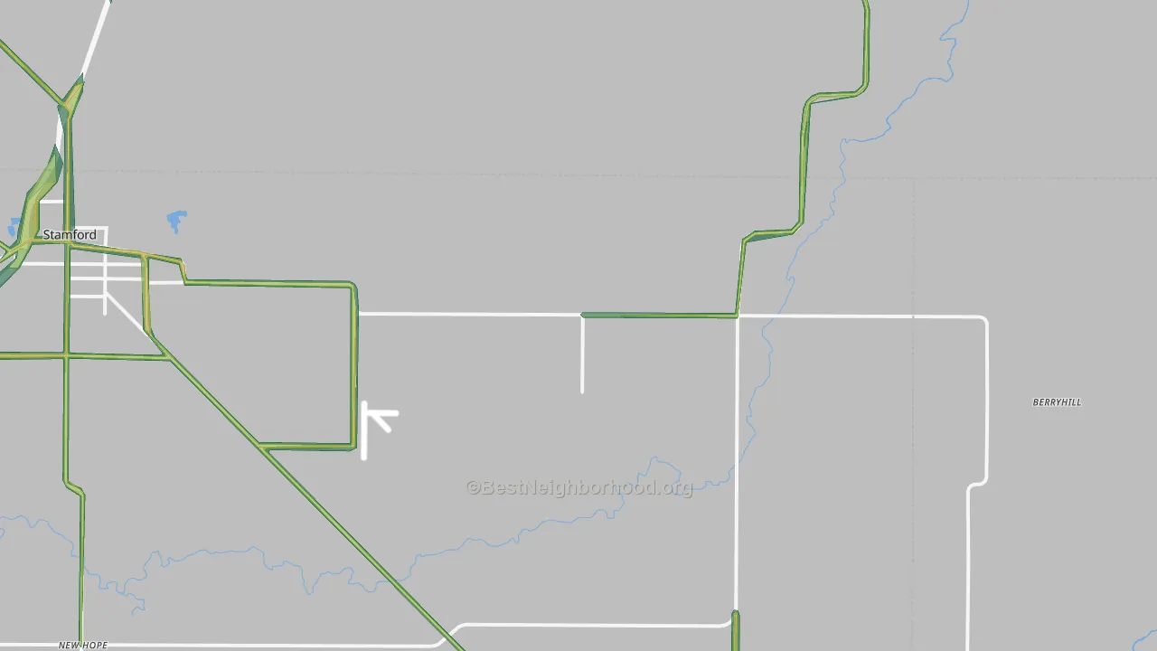 Avoca, TX Map of Noise Levels in Avoca