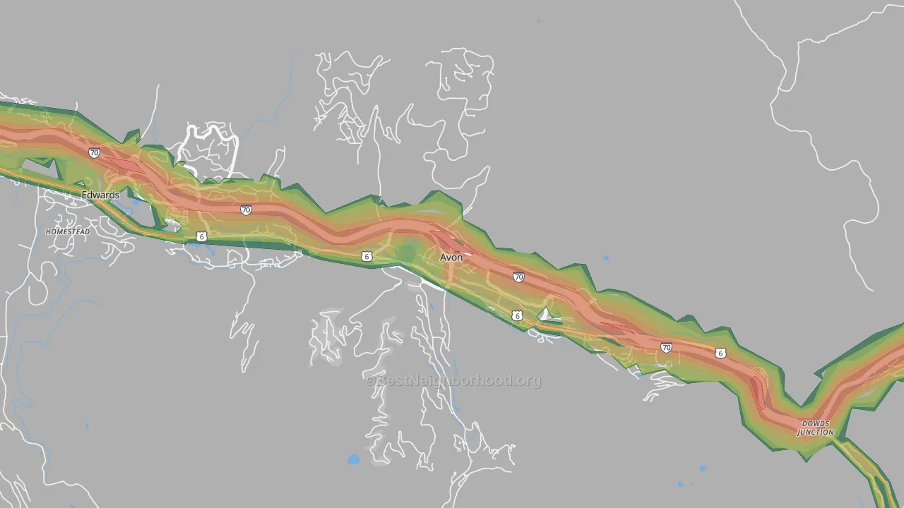 Avon, CO Map of Noise Levels in Avon