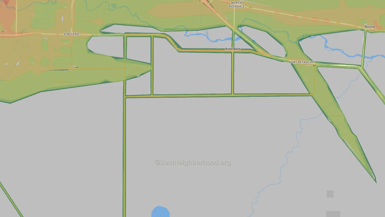 Avondale, CO Map of Noise Levels in Avondale