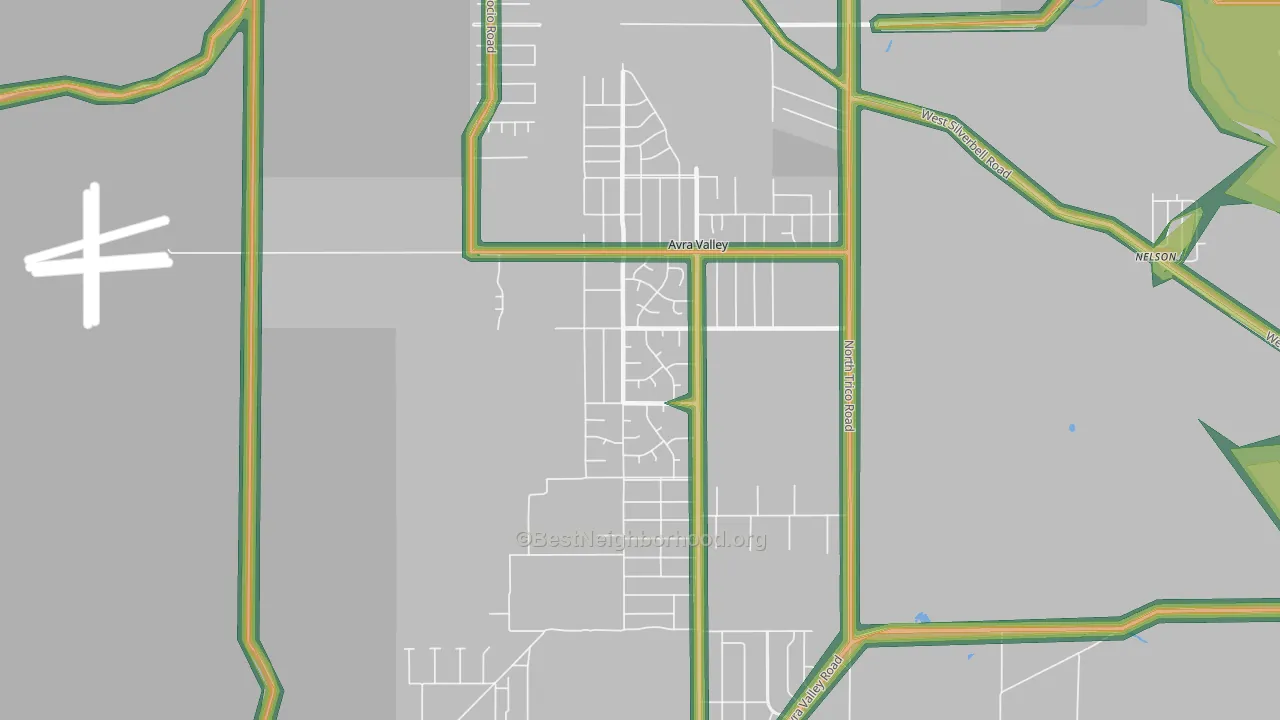 Avra Valley, AZ Map of Noise Levels in Avra Valley