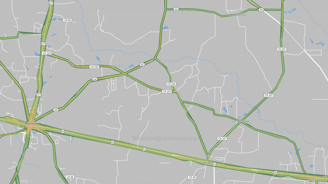 Axson, GA Map of Noise Levels in Axson
