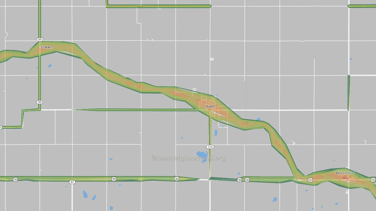 Axtell, KS Map of Noise Levels in Axtell