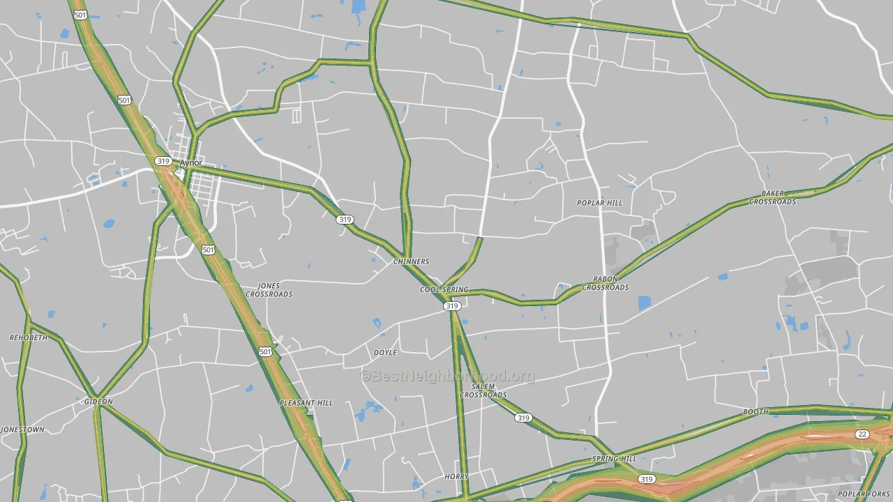 Aynor, SC Map of Noise Levels in Aynor